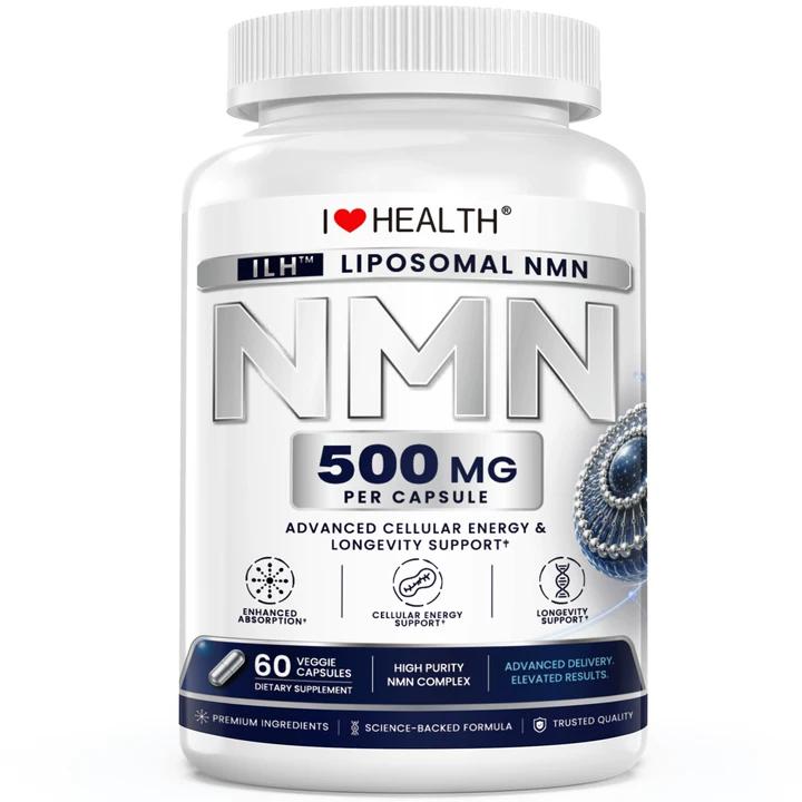 Liposomal NMN 500mg Supplement with ILH™ NMN Blend – 60 Veggie Capsules