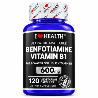 I Love Health Benfotiamine Vitamin B1 600mg bottle with branded cap seal